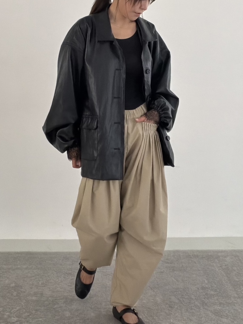 FRANC—L韓國代購女裝新款26夏季人氣時尚休閑真品皮衣皮革FRANC皮衣