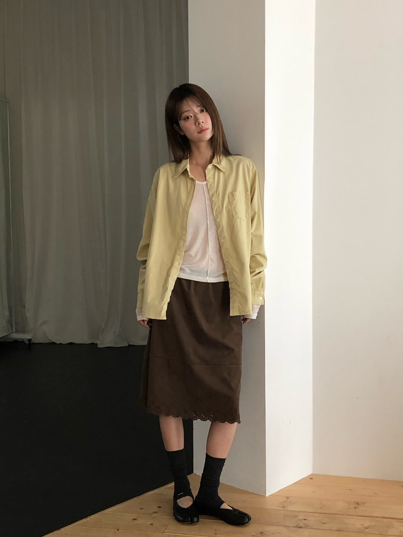ONDO-P東大門直郵女裝新品熱賣26夏季半身裙中短裙絨面革ONDO-P半身裙/中短裙