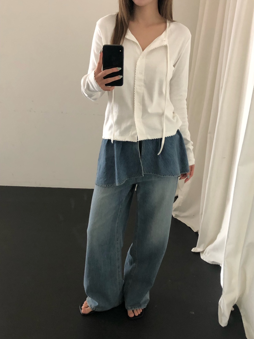 ONDO-P韓國直郵女士新品熱賣休閑時尚26夏季牛仔褲喇叭形ONDO-P牛仔褲