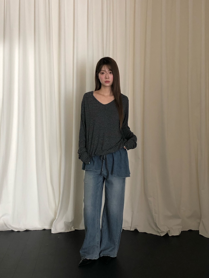 ONDO-P韓國直郵女士新品熱賣休閑時尚26夏季牛仔褲喇叭形ONDO-P牛仔褲