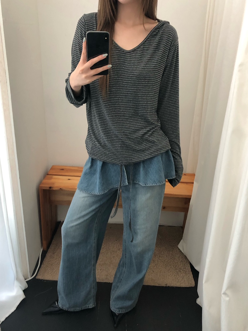 ONDO-P韓國直郵女士新品熱賣休閑時尚26夏季牛仔褲喇叭形ONDO-P牛仔褲