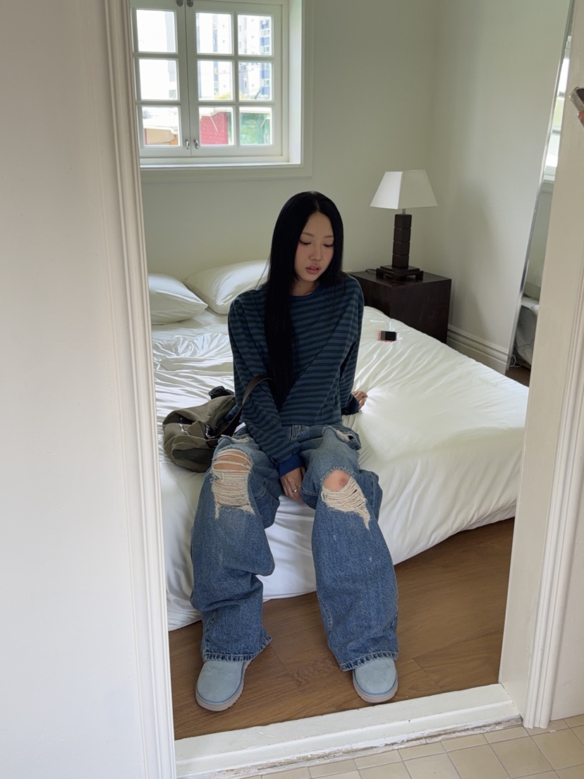 SUNDER MARKET韓國代購女裝新款真品推薦休閑時尚牛仔褲SUNDER MARKET牛仔褲