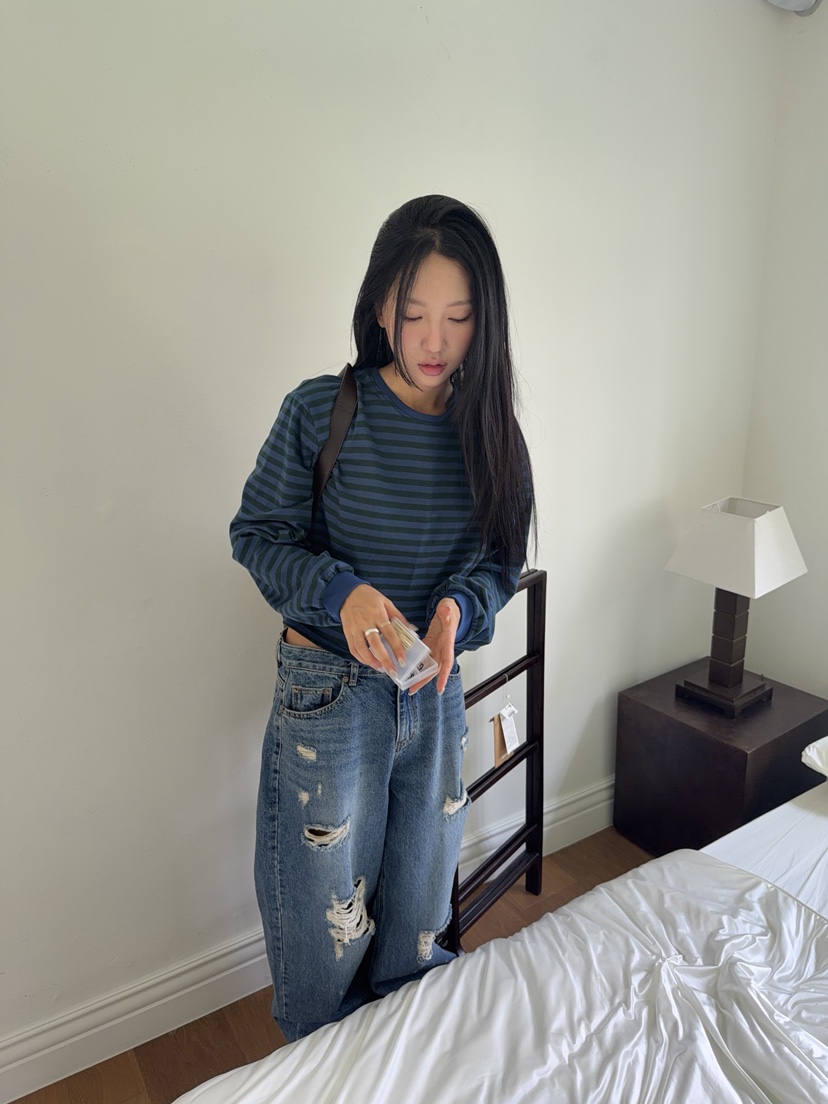 SUNDER MARKET韓國代購女裝新款真品推薦休閑時尚牛仔褲SUNDER MARKET牛仔褲