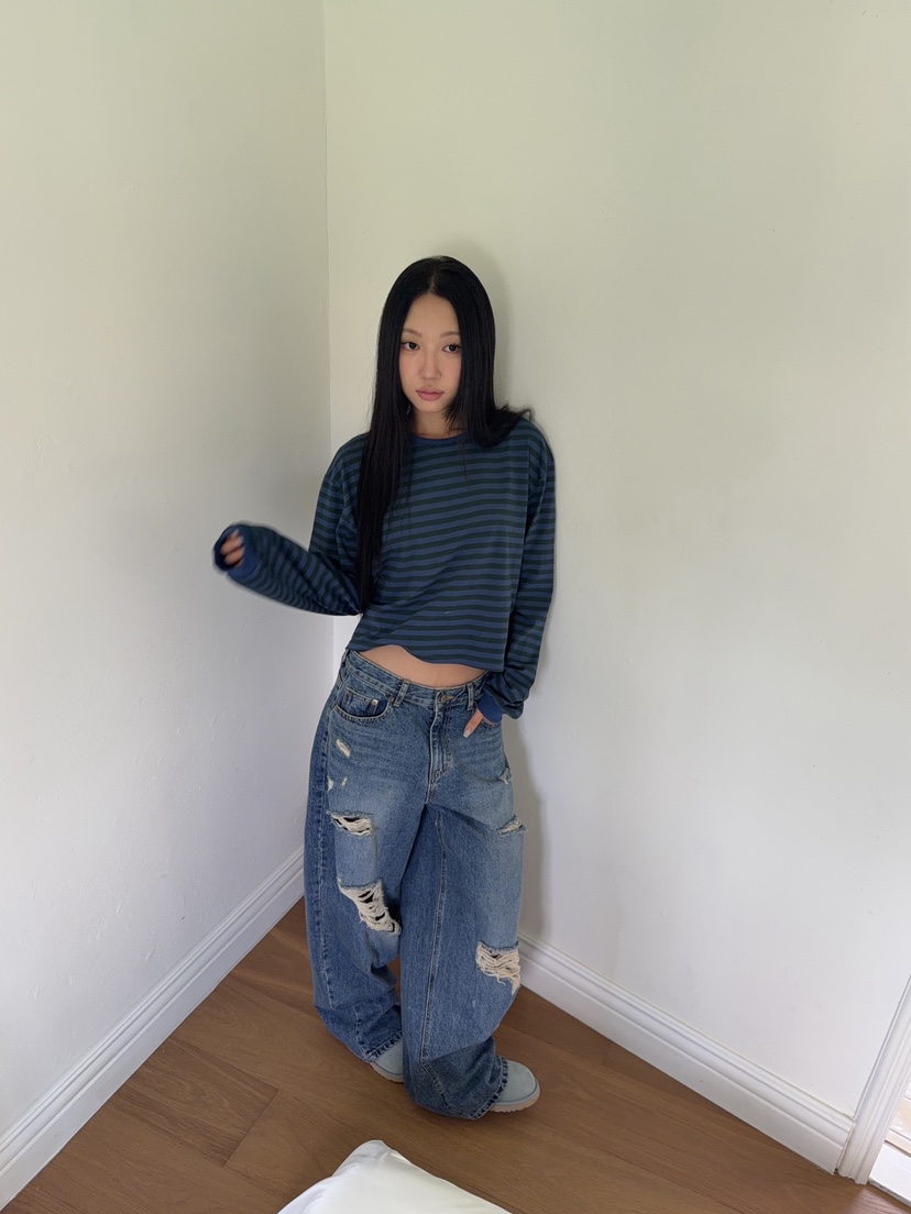 SUNDER MARKET韓國代購女裝新款真品推薦休閑時尚牛仔褲SUNDER MARKET牛仔褲