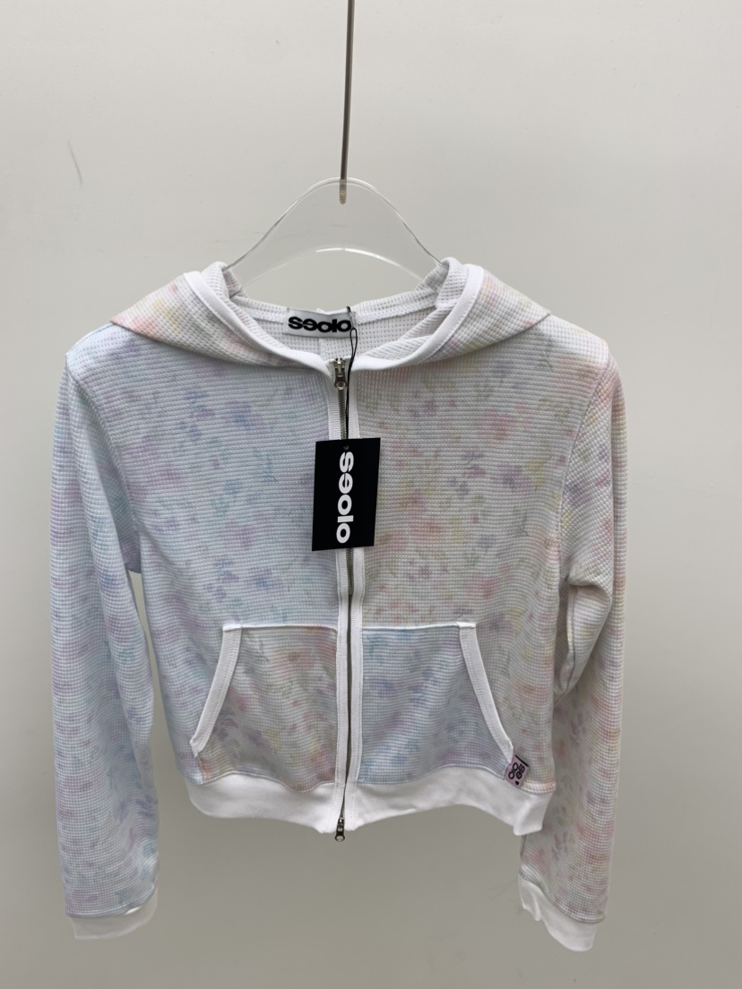 SEOLO韓國直郵女士新品推薦休閑衛衣華夫格連帽衫花朵撞色Seolo seoul衛衣圖色1