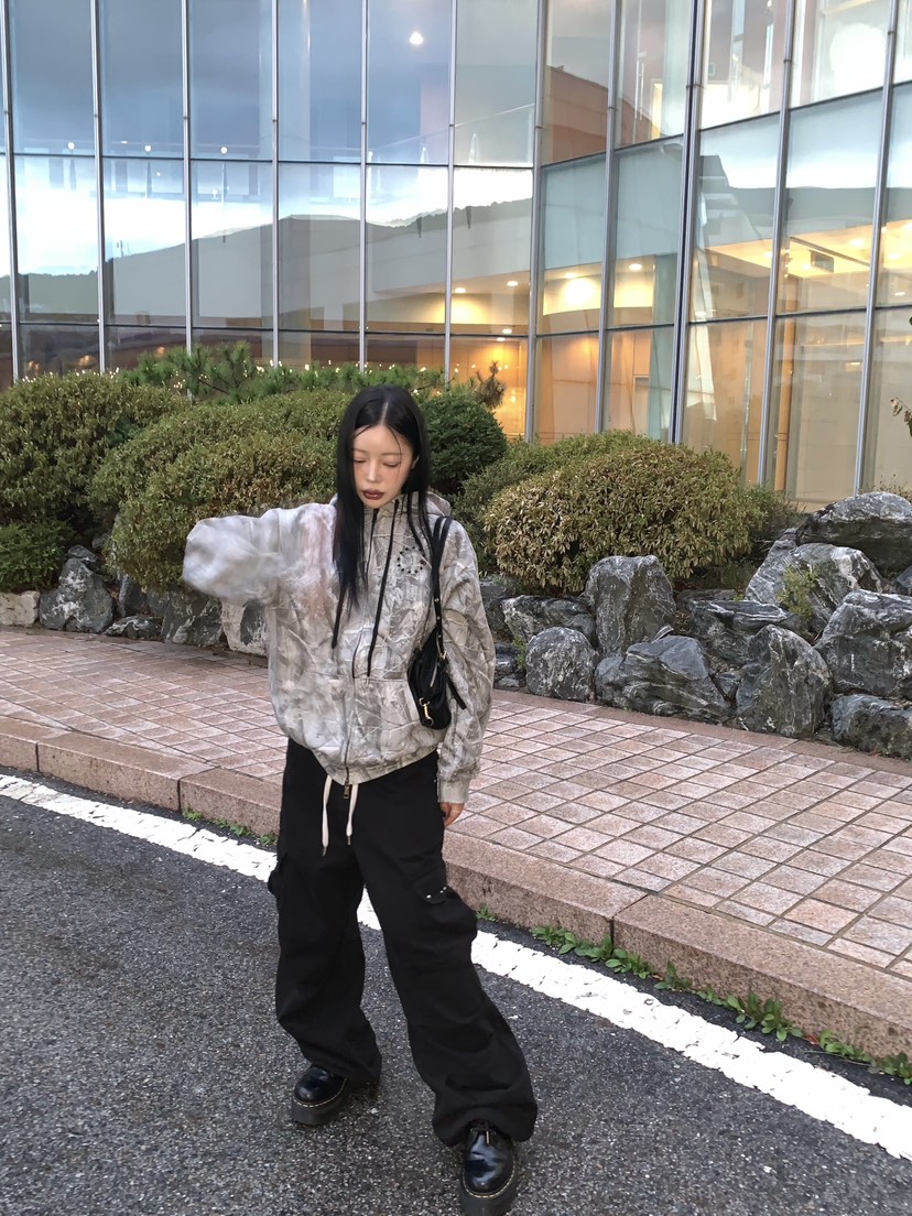 SEOLO韓國直郵女裝新款真品時尚人氣推薦夾克拉鏈連帽衫迷彩Seolo seoul夾克