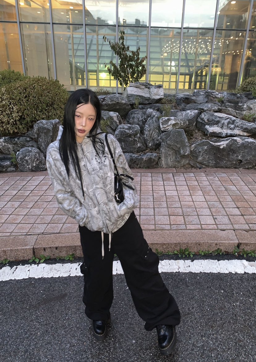 SEOLO韓國直郵女裝新款真品時尚人氣推薦夾克拉鏈連帽衫迷彩Seolo seoul夾克
