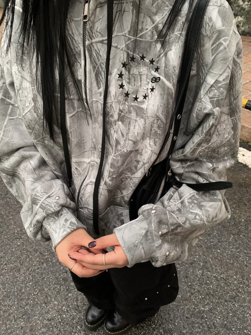 SEOLO韓國直郵女裝新款真品時尚人氣推薦夾克拉鏈連帽衫迷彩Seolo seoul夾克