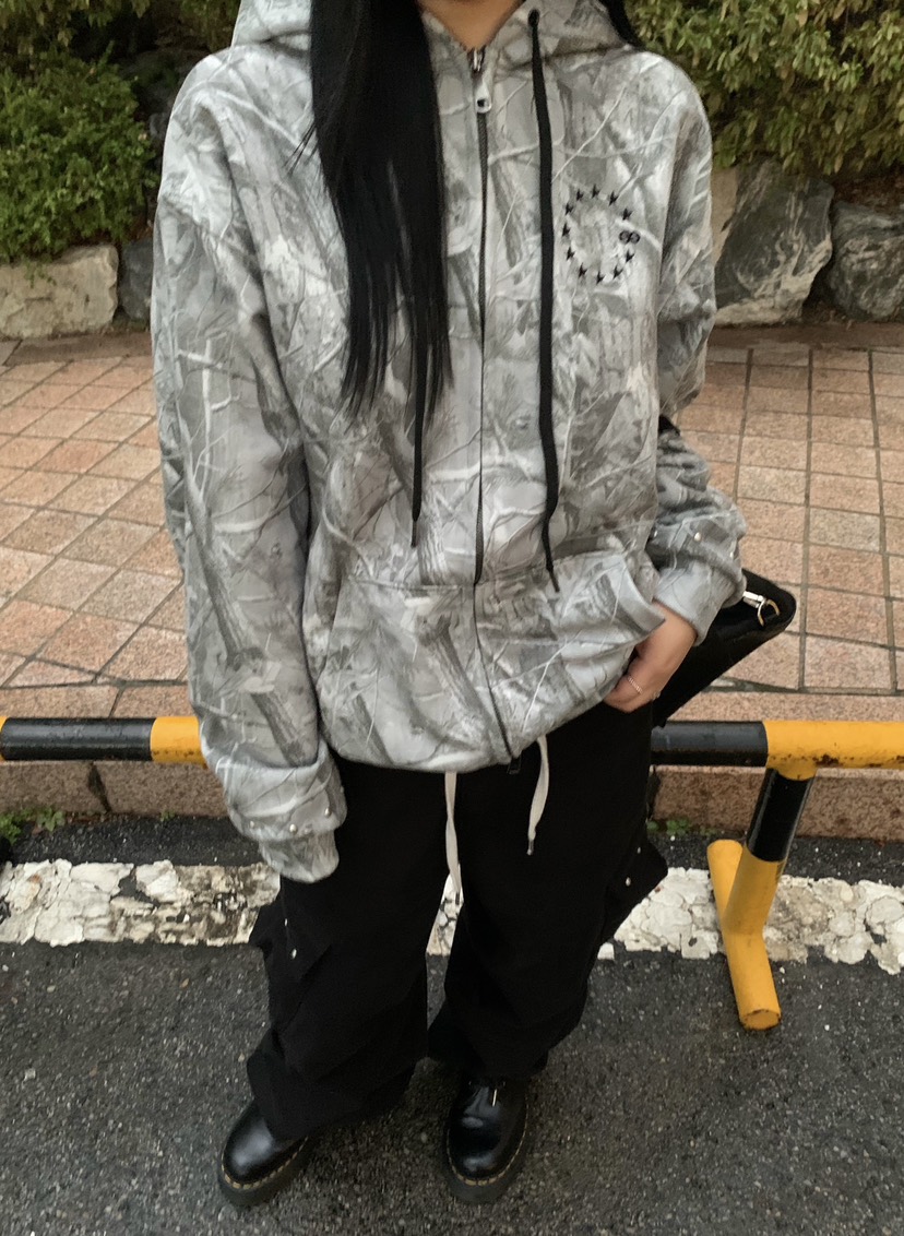 SEOLO韓國直郵女裝新款真品時尚人氣推薦夾克拉鏈連帽衫迷彩Seolo seoul夾克圖色1