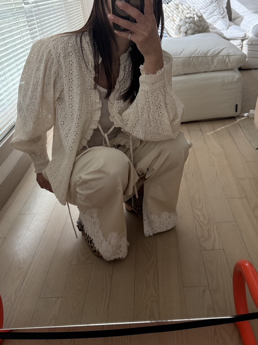 FRANC—L韓國代購女士新品真品推薦熱賣休閑人氣休閑褲蕾絲FRANC休閑褲