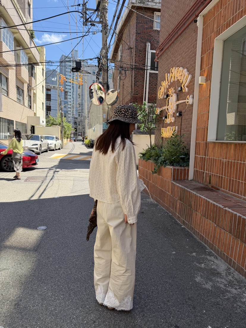 FRANC—L韓國代購女士新品真品推薦熱賣休閑人氣休閑褲蕾絲FRANC休閑褲
