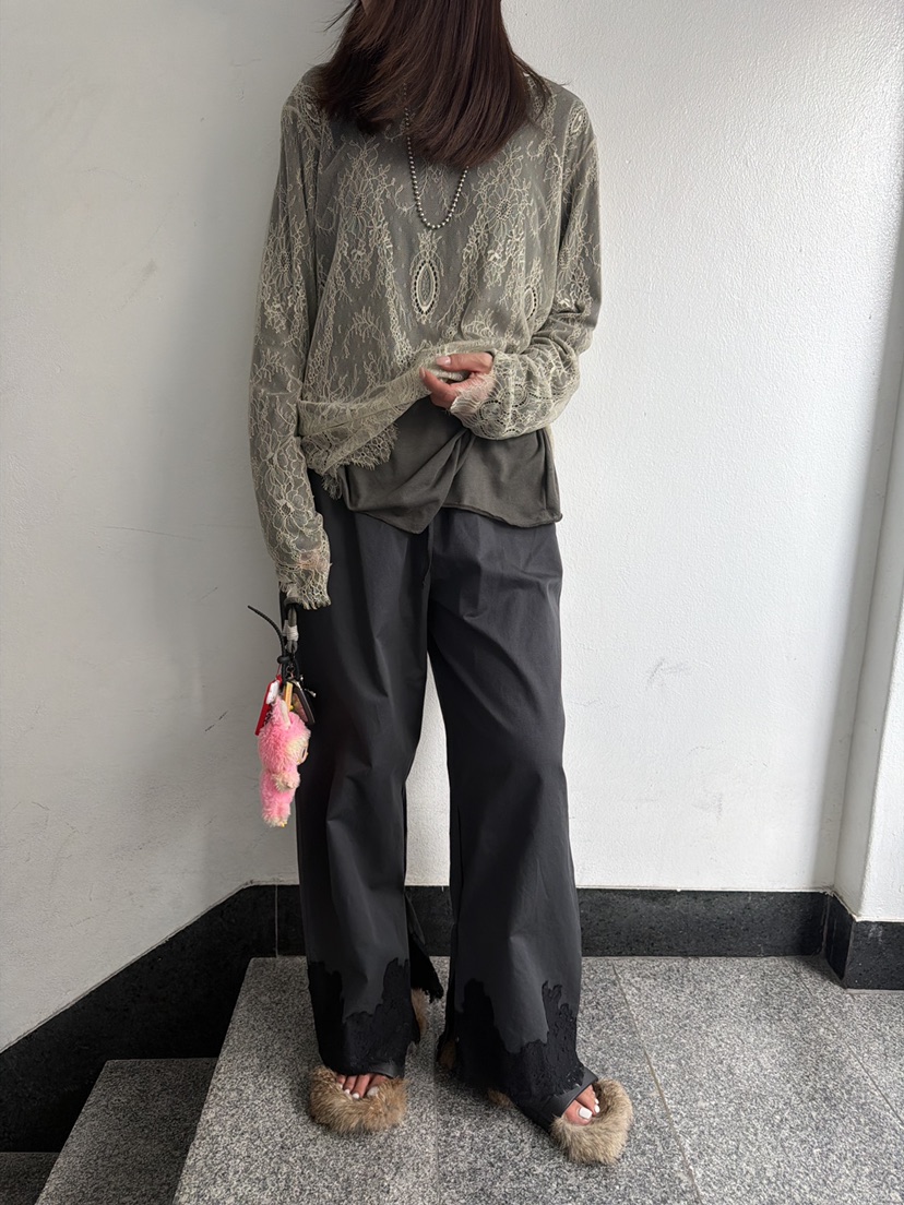 FRANC—L韓國代購女士新品真品推薦熱賣休閑人氣休閑褲蕾絲FRANC休閑褲