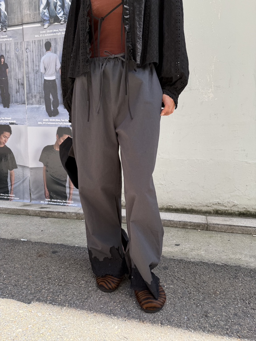 FRANC—L韓國代購女士新品真品推薦熱賣休閑人氣休閑褲蕾絲FRANC休閑褲圖色1