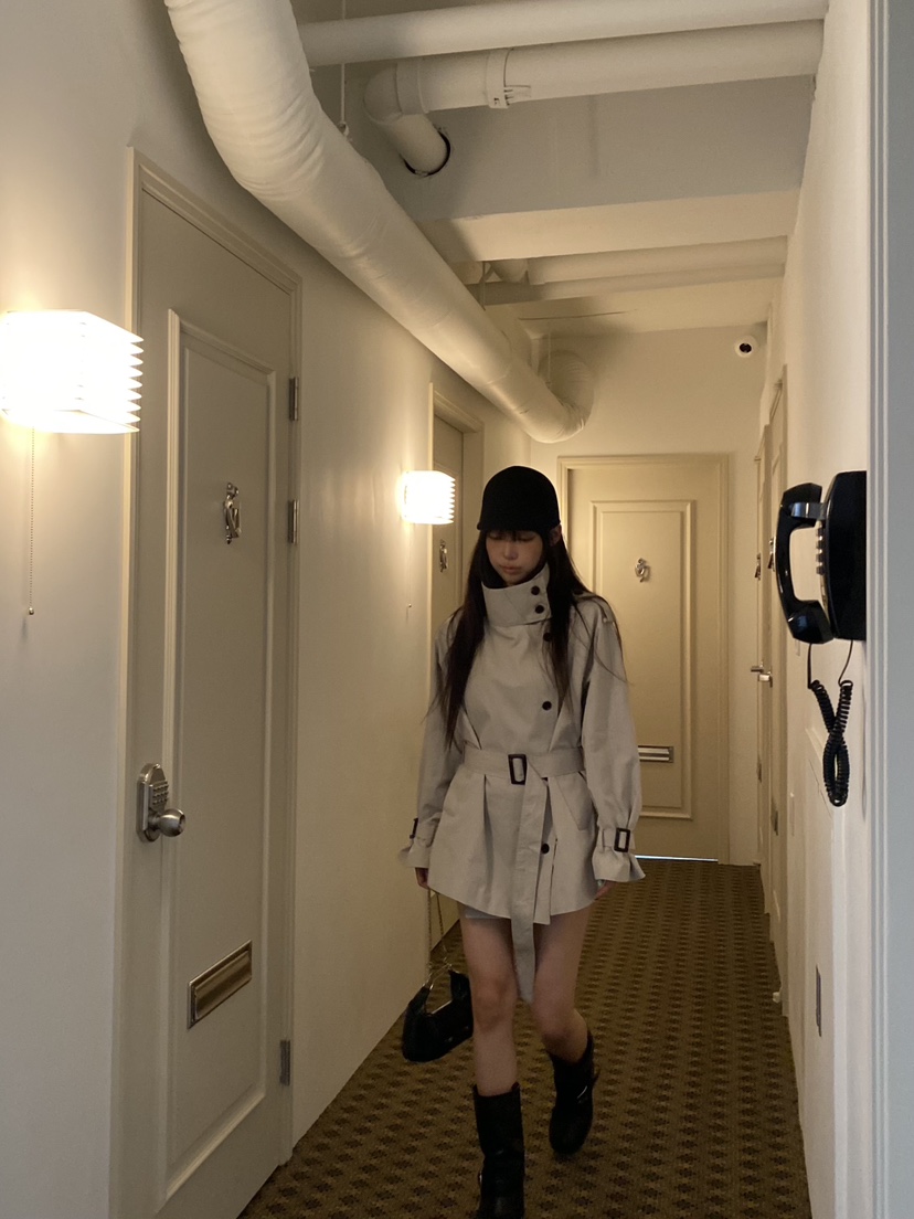 FOUREIGHT韓國直郵女士新品休閑推薦時尚人氣夾克含腰帶高領FOUR EIGHT夾克