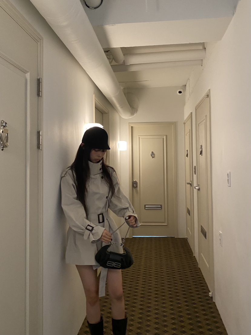 FOUREIGHT韓國直郵女士新品休閑推薦時尚人氣夾克含腰帶高領FOUR EIGHT夾克