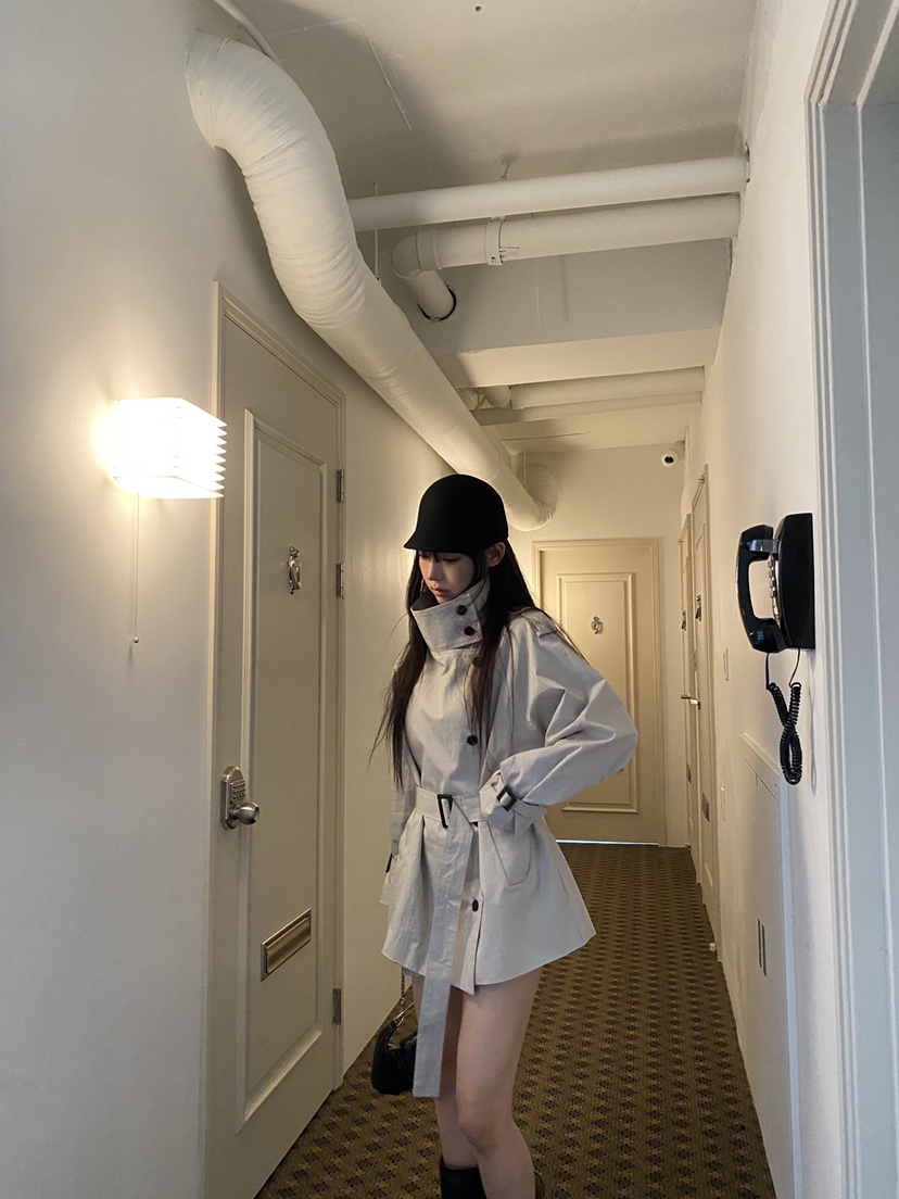 FOUREIGHT韓國直郵女士新品休閑推薦時尚人氣夾克含腰帶高領FOUR EIGHT夾克