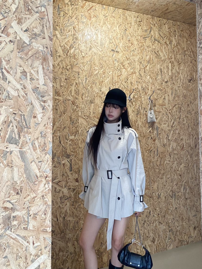 FOUREIGHT韓國直郵女士新品休閑推薦時尚人氣夾克含腰帶高領FOUR EIGHT夾克