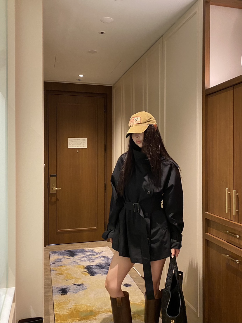 FOUREIGHT韓國直郵女士新品休閑推薦時尚人氣夾克含腰帶高領FOUR EIGHT夾克