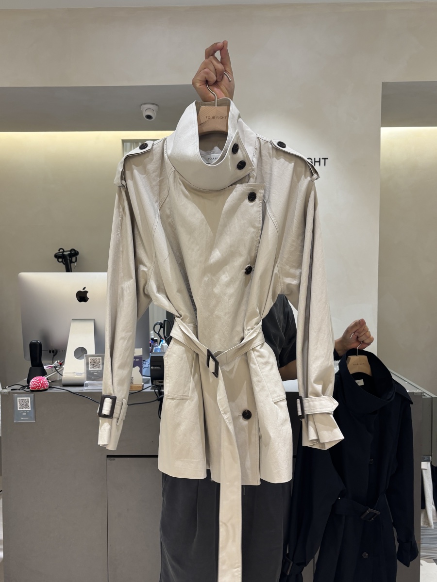 FOUREIGHT韓國直郵女士新品休閑推薦時尚人氣夾克含腰帶高領FOUR EIGHT夾克圖色1