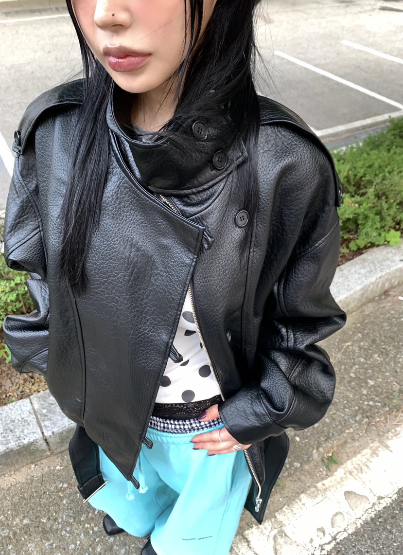 SEOLO韓國代購女士新款真品休閑熱賣26夏季皮衣含腰帶牛皮Seolo seoul皮衣圖色1