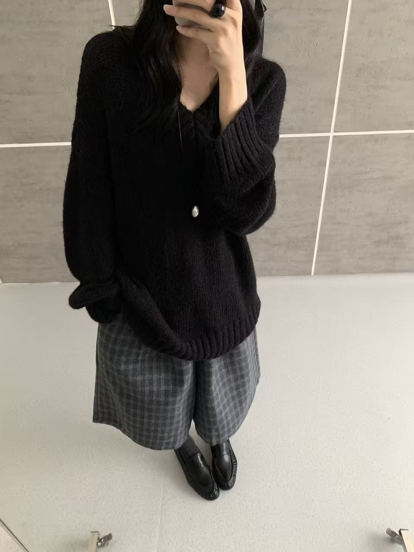 BONHEUR東大門直郵女裝新款時尚26夏季毛衣安哥拉V領羊毛BONHEUR毛衣