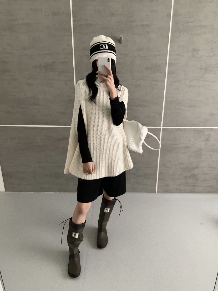 BONHEUR韓國直郵女裝新款真品人氣熱賣時尚推薦毛衣半領披肩BONHEUR毛衣