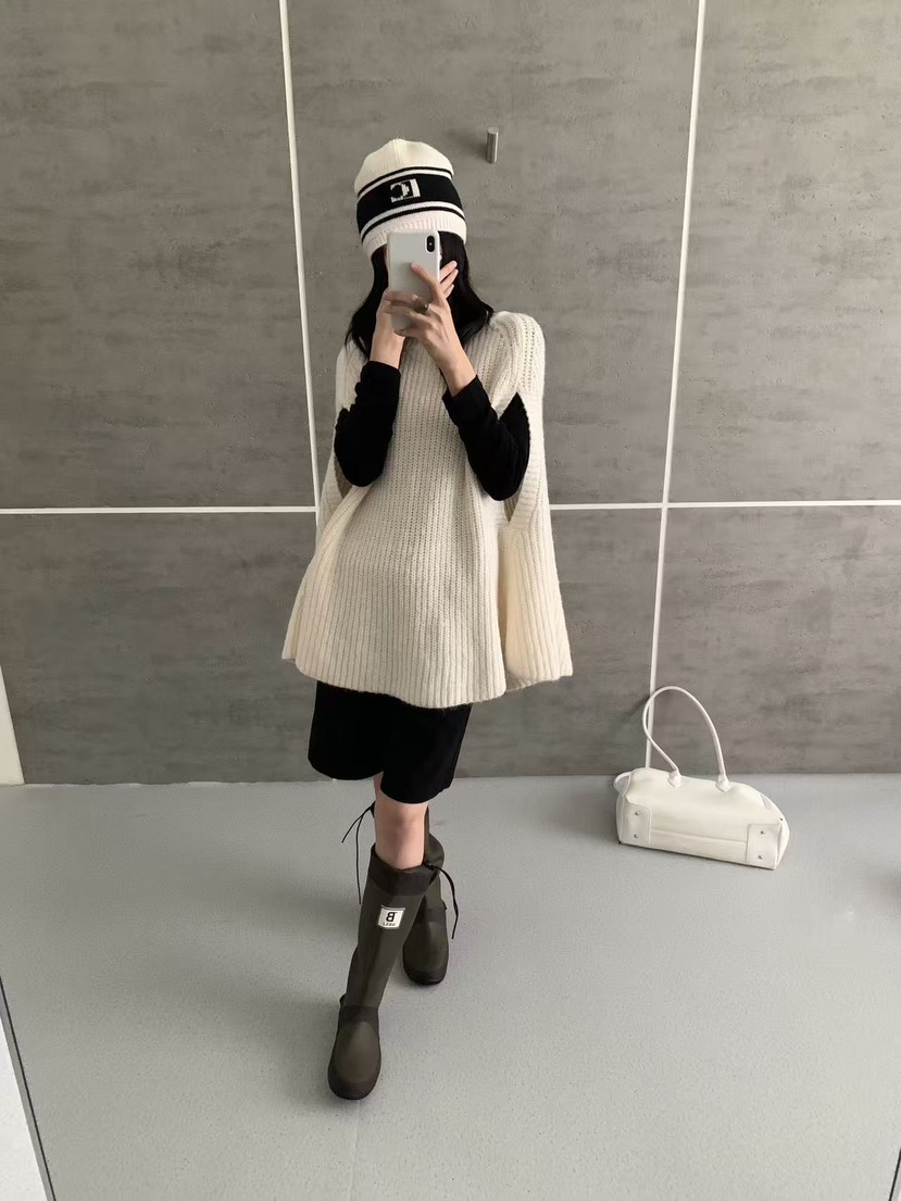 BONHEUR韓國直郵女裝新款真品人氣熱賣時尚推薦毛衣半領披肩BONHEUR毛衣