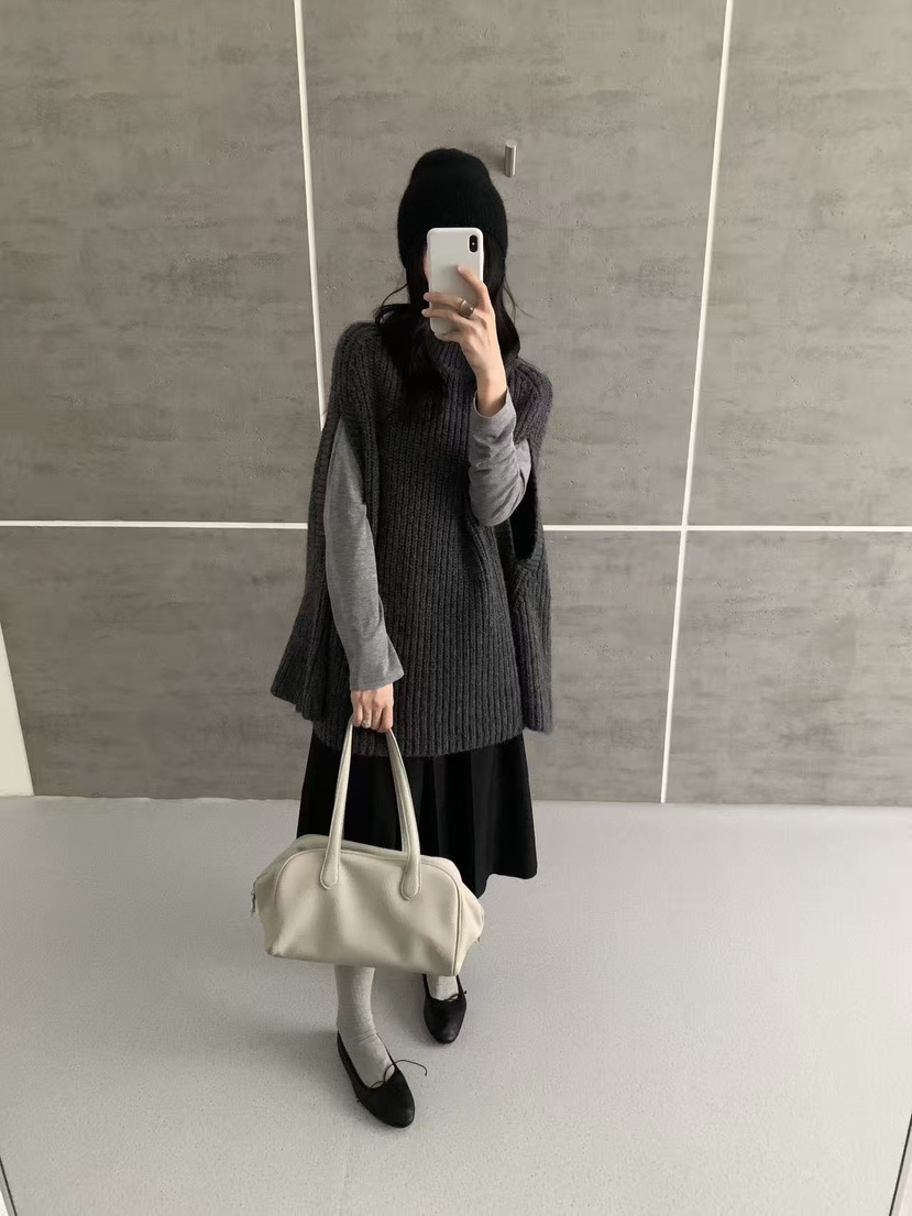 BONHEUR韓國直郵女裝新款真品人氣熱賣時尚推薦毛衣半領披肩BONHEUR毛衣
