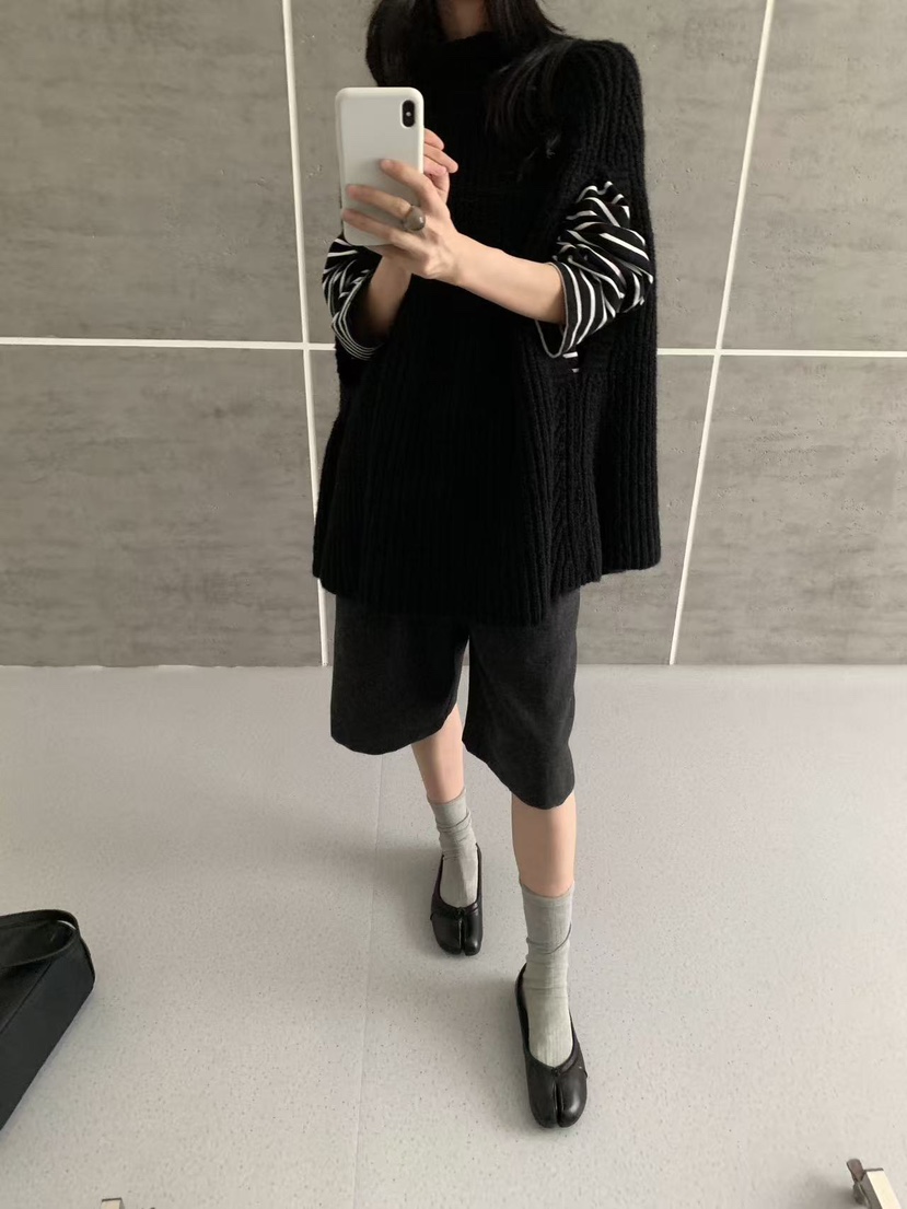 BONHEUR韓國直郵女裝新款真品人氣熱賣時尚推薦毛衣半領披肩BONHEUR毛衣