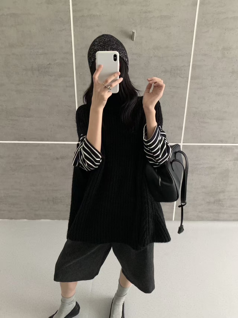 BONHEUR韓國直郵女裝新款真品人氣熱賣時尚推薦毛衣半領披肩BONHEUR毛衣