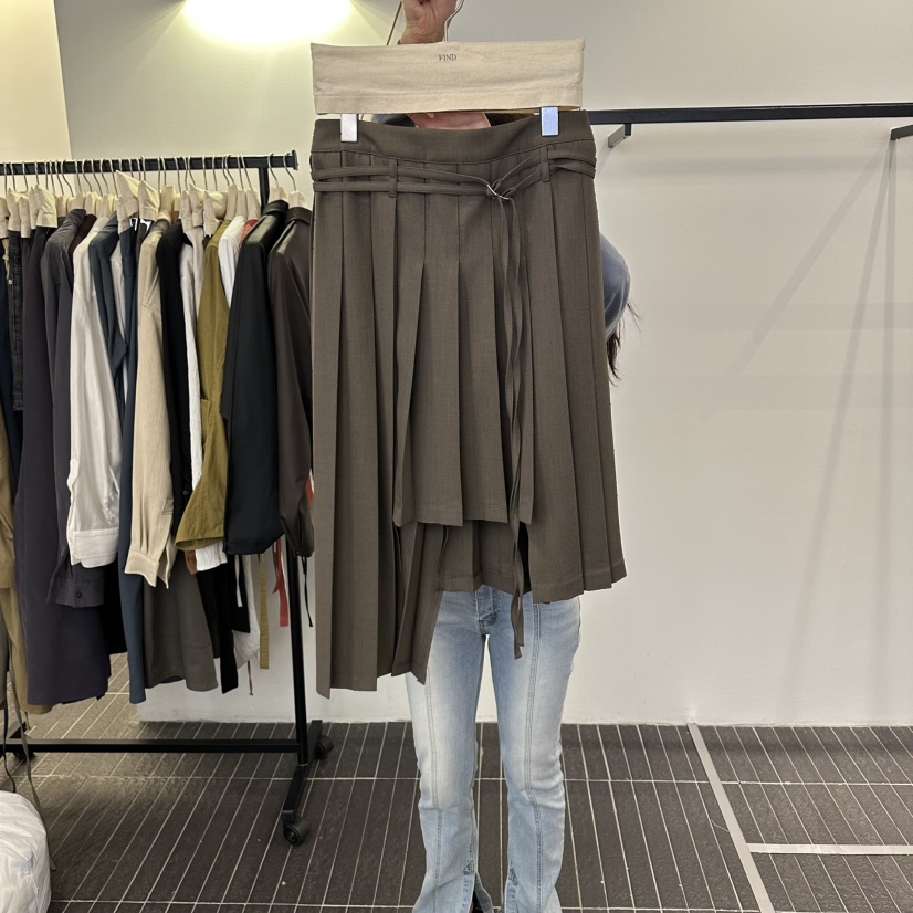 FIND-P東大門實拍女裝新款人氣休閑半身裙中短裙腰帶褶裥FIND-P半身裙/中短裙圖色1