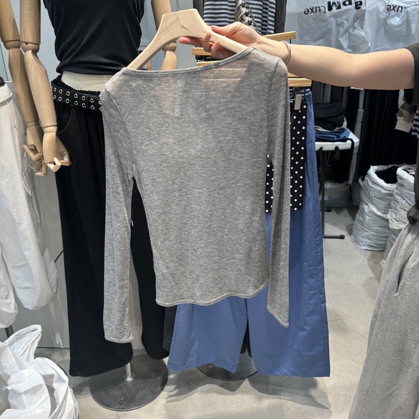 W.FATAL東大門實拍女士新品熱賣人氣26夏季長袖T恤美利奴羊毛W.FATAL長袖T恤