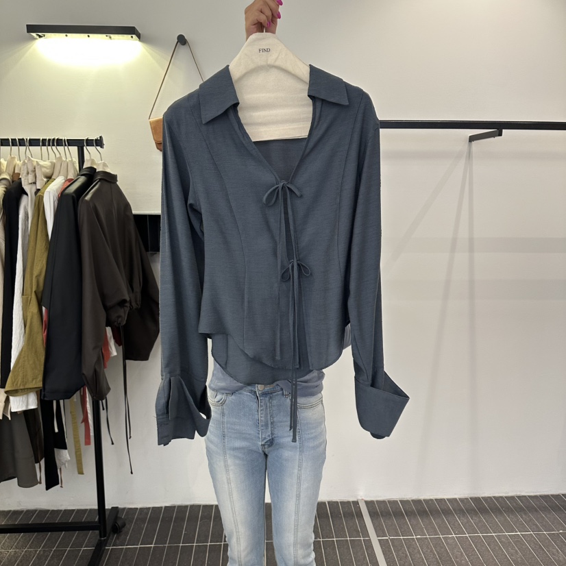 FIND-P韓國直郵女裝新品休閑人氣熱賣時尚真品襯衫蕾絲衫FIND-P襯衫/蕾絲衫圖色2