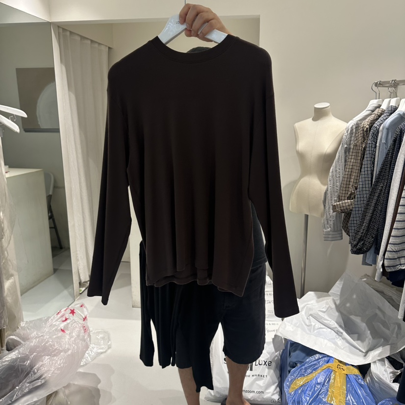 LORING RE I韓國代購女裝新款時尚26夏季推薦長袖T恤羊毛LORING RE-I/BARE長袖T恤圖色4棕色