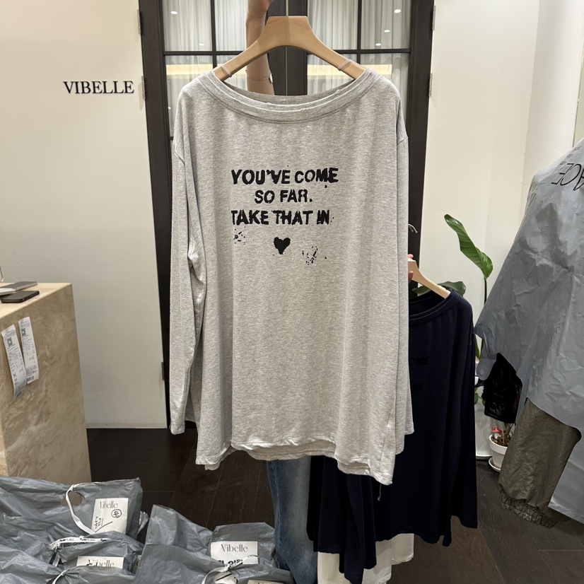 VIBELLE東大門實拍女裝新品休閑時尚真品26夏季熱賣長袖T恤VIBELLE長袖T恤圖色2