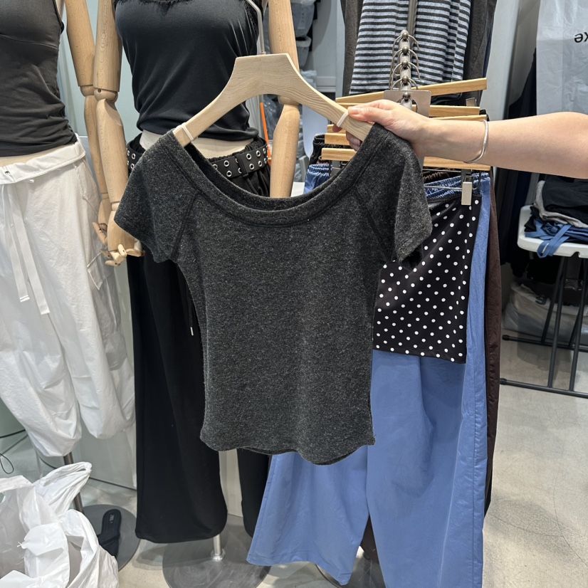 W.FATAL韓國代購女裝新品熱賣26夏季推薦時尚T恤安哥拉船領W.FATALT恤圖色3墨色