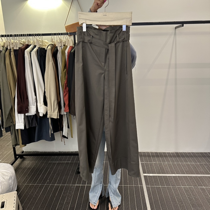 FIND-P東大門代購女裝新品休閑熱賣26夏季人氣休閑褲含腰帶FIND-P休閑褲圖色3