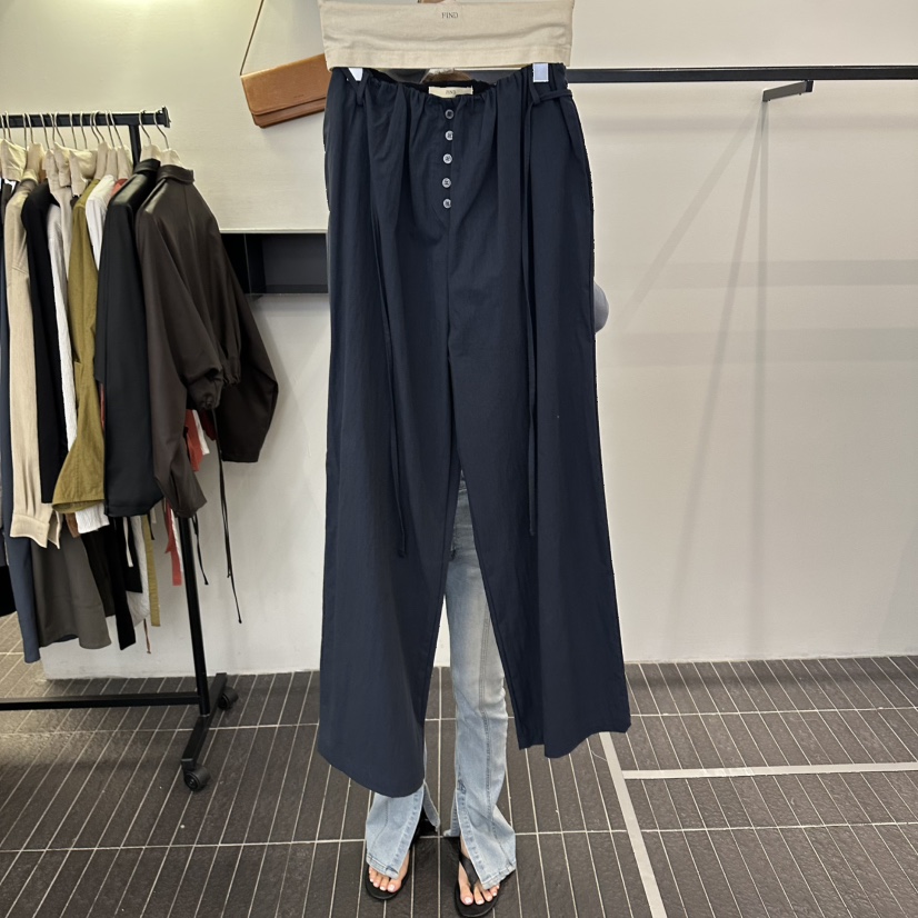 FIND-P東大門代購女士新款真品推薦人氣休閑褲含腰繩紐扣FIND-P休閑褲圖色2