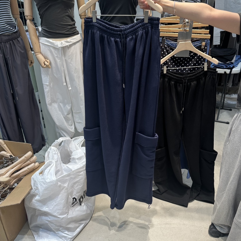 W.FATAL韓國直郵女士新款26夏季推薦人氣真品休閑褲口袋W.FATAL休閑褲圖色2深藍色
