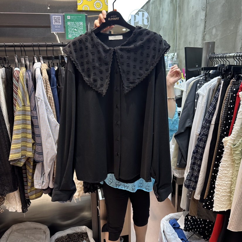 RUNWAY-런웨이東大門實拍女裝新款時尚休閑26夏季襯衫蕾絲衫RUNWAY-런웨이襯衫/蕾絲衫圖色2