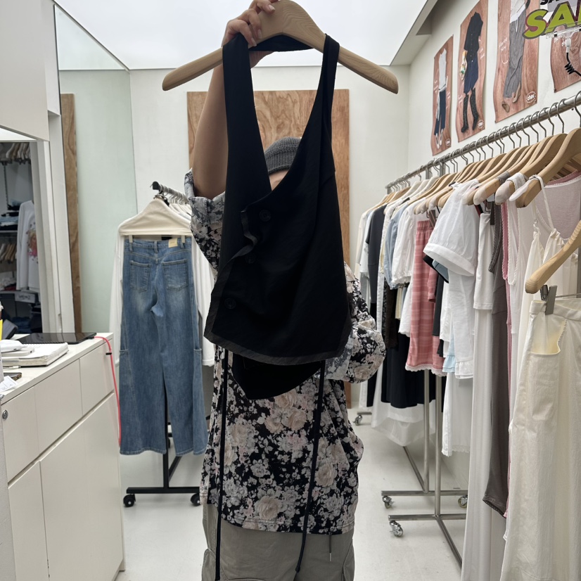 CHAV東大門代購女士新款時尚26夏季休閑真品熱賣吊帶背心CHAV吊帶/背心圖色2黑色