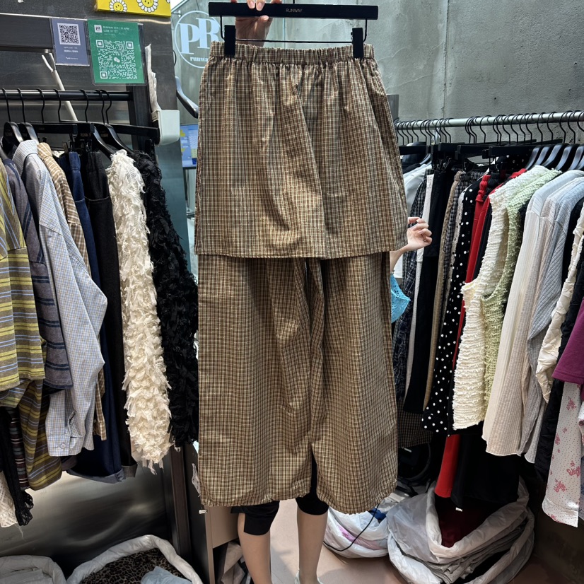 RUNWAY-런웨이東大門代購女士新品推薦26夏季人氣裙褲格紋RUNWAY-런웨이裙褲