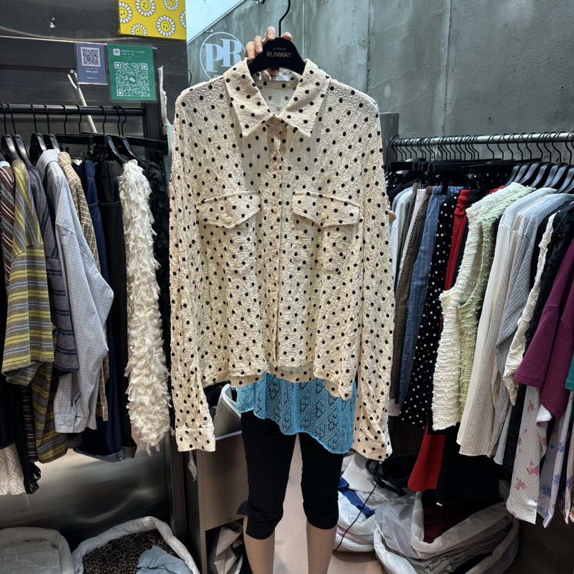 RUNWAY-런웨이東大門直郵女士新品熱賣時尚26夏季襯衫蕾絲衫RUNWAY-런웨이襯衫/蕾絲衫圖色1