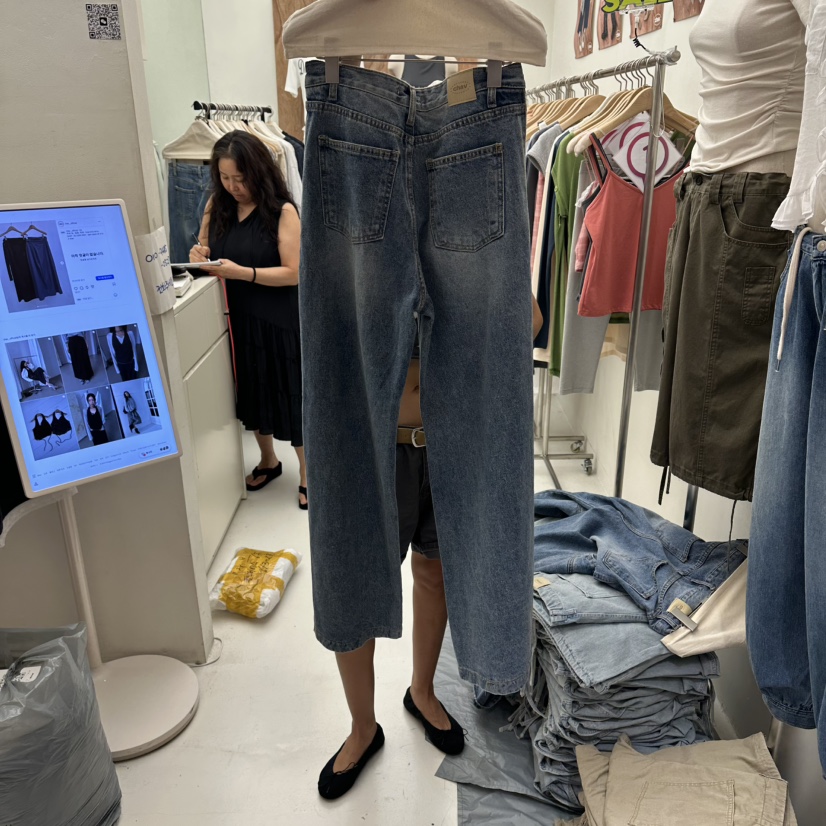 CHAV韓國代購女裝新品時尚休閑推薦人氣26夏季真品牛仔褲CHAV牛仔褲
