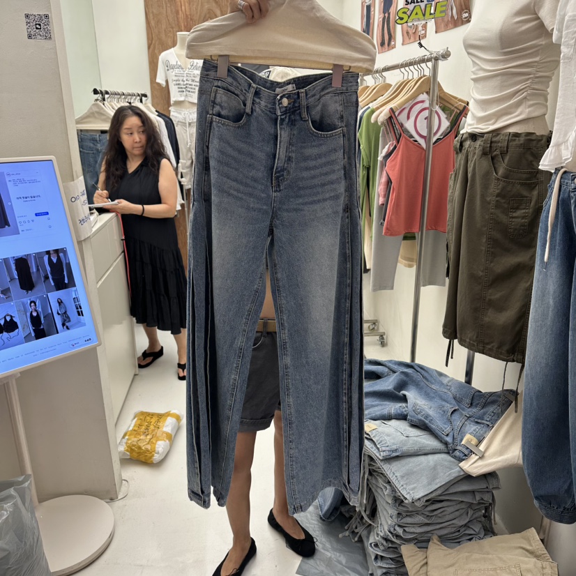 CHAV韓國代購女裝新品時尚休閑推薦人氣26夏季真品牛仔褲CHAV牛仔褲圖色1