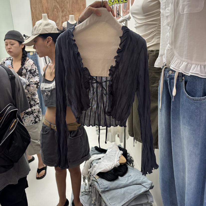 CHAV東大門代購女裝新品真品熱賣26夏季時尚推薦襯衫蕾絲衫CHAV襯衫/蕾絲衫圖色1墨色