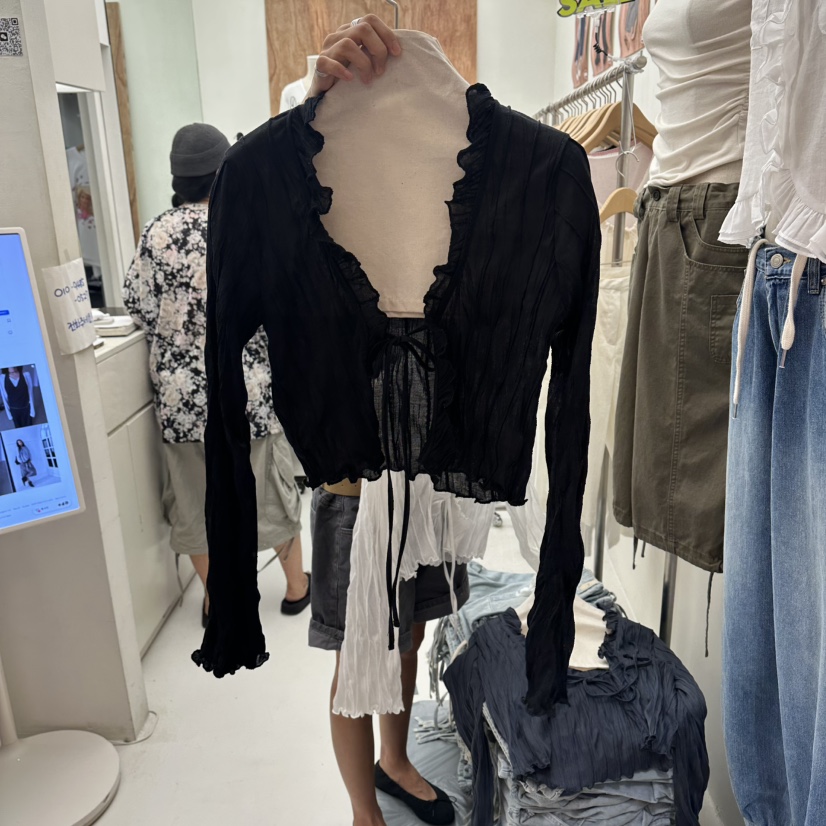 CHAV東大門代購女裝新品真品熱賣26夏季時尚推薦襯衫蕾絲衫CHAV襯衫/蕾絲衫圖色2黑色