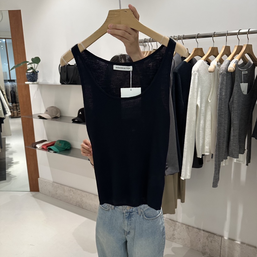 ANDMORE BUTTON韓國代購女裝新款26夏季吊帶背心羊毛無袖ANDMORE BUTTON吊帶/背心圖色3
