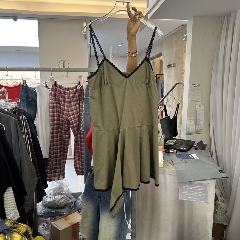 AMOUR東大門代購女裝新品26夏季時尚熱賣真品休閑連衣裙多層AMOUR連衣裙圖色1