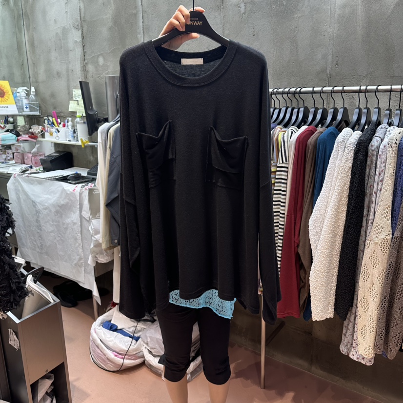 RUNWAY-런웨이東大門代購女裝新款推薦休閑真品長袖T恤口袋RUNWAY-런웨이長袖T恤圖色5